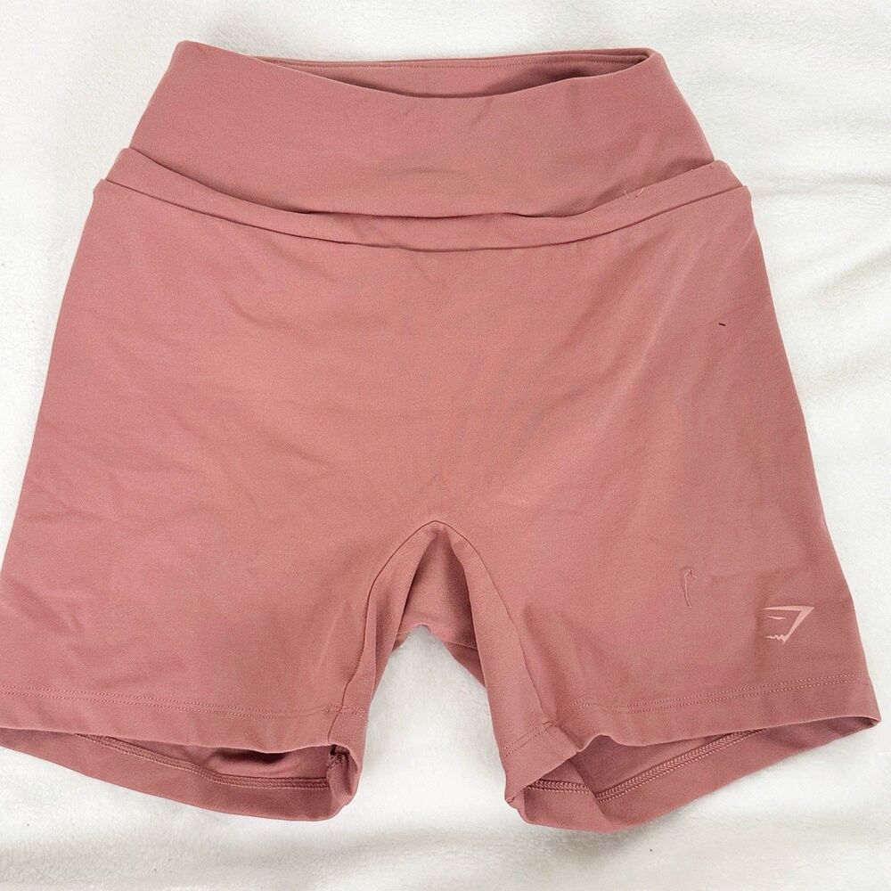 Gymshark X Whitney Simmons Shorts Womens S Peachy Pink Biker Scrunch Gym Workout